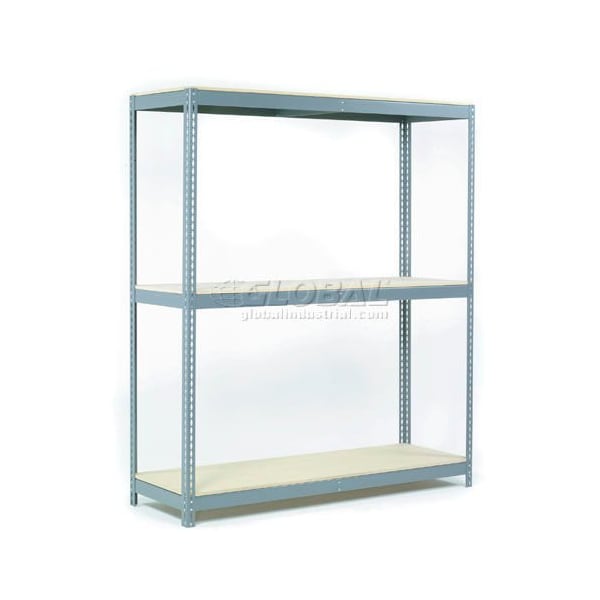 Global Industrial 3 Shelf, Heavy Duty Boltless Shelving, Starter, 72inW x 48inD x 60inH, Wood Deck 601764 - main